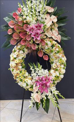 گل و کیک پینک رز